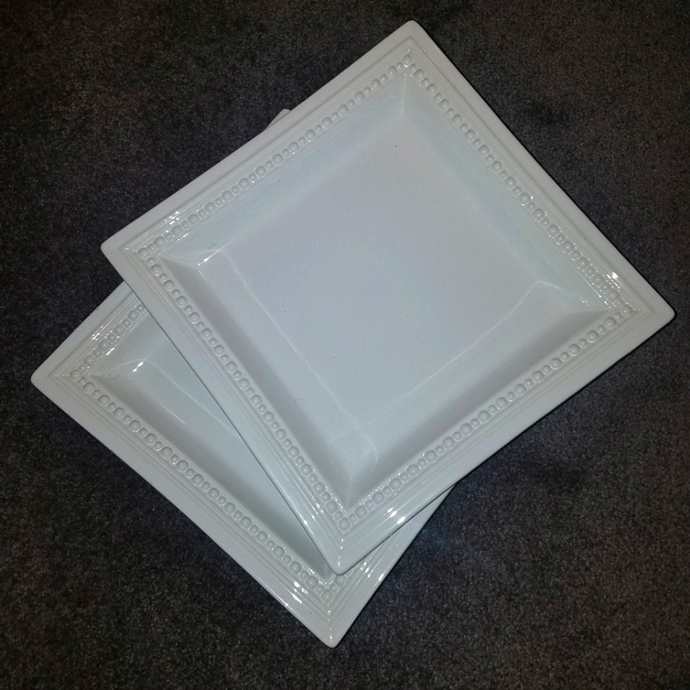 Square Home Plates White.